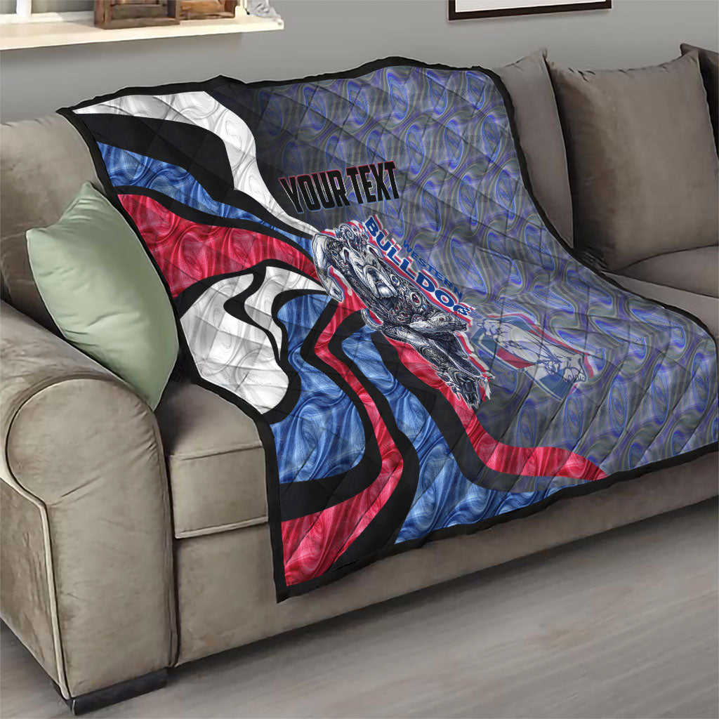 Personalised Western Bulldogs Quilt Trippy Psychedelic Abstract Art Mascot Football Fans