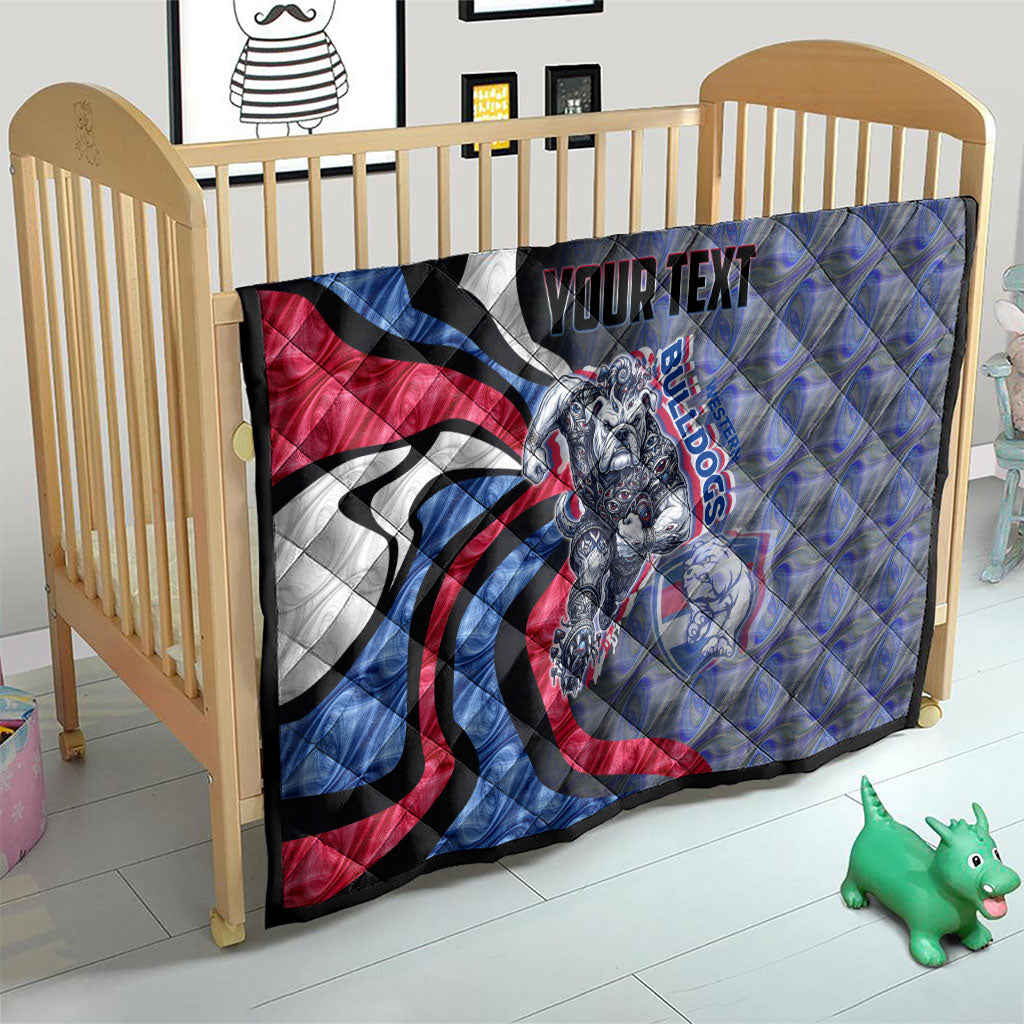 Personalised Western Bulldogs Quilt Trippy Psychedelic Abstract Art Mascot Football Fans