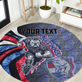 Personalised Western Bulldogs Round Carpet Trippy Psychedelic Abstract Art Mascot Football Fans
