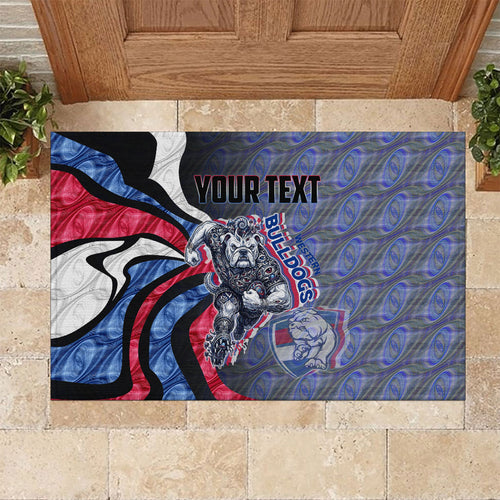 Personalised Western Bulldogs Rubber Doormat Trippy Psychedelic Abstract Art Mascot Football Fans