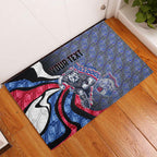 Personalised Western Bulldogs Rubber Doormat Trippy Psychedelic Abstract Art Mascot Football Fans