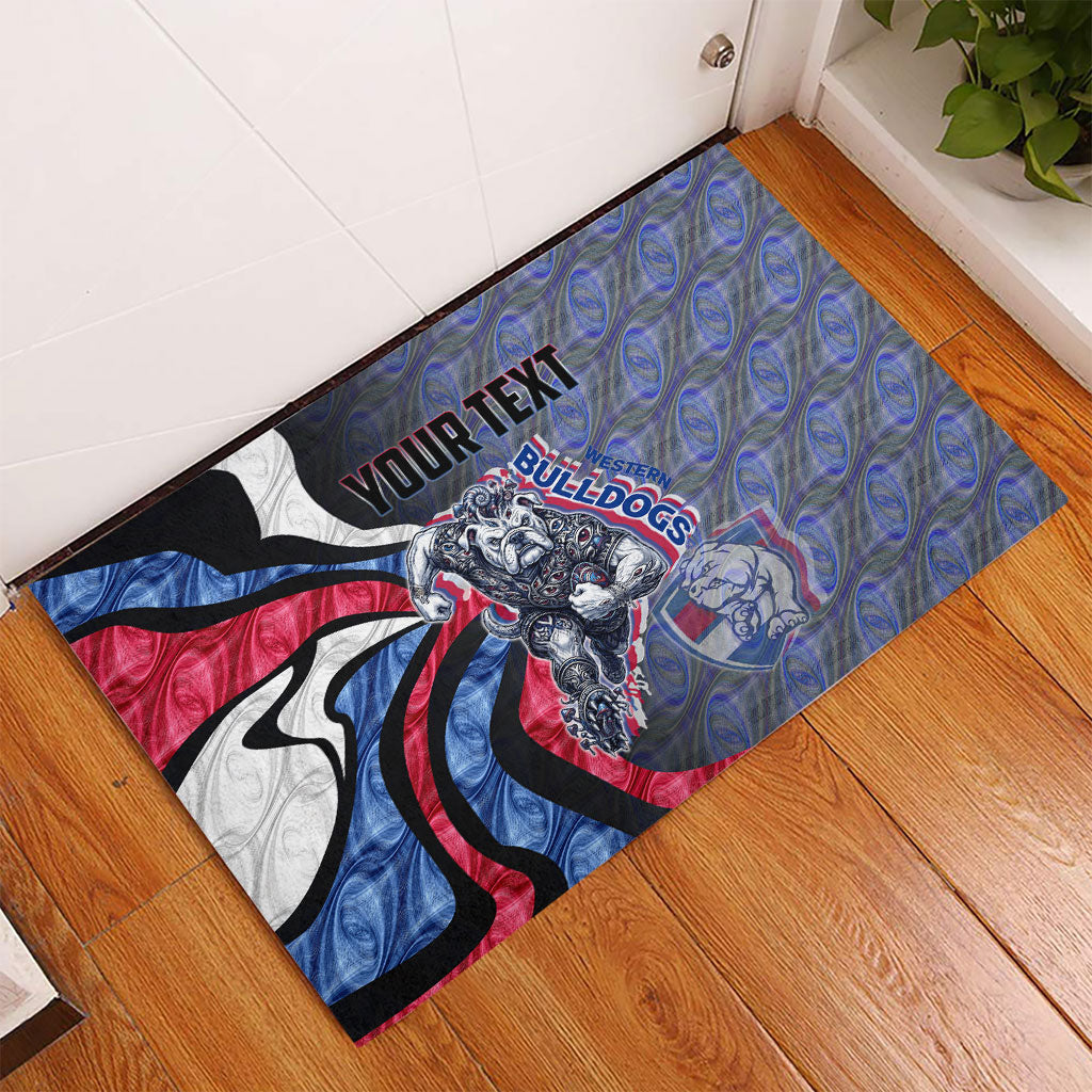 Personalised Western Bulldogs Rubber Doormat Trippy Psychedelic Abstract Art Mascot Football Fans