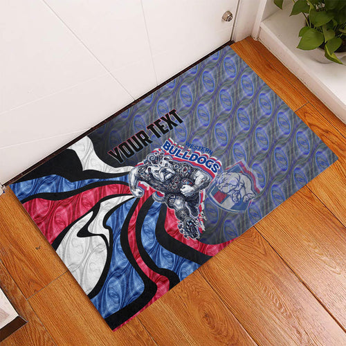 Personalised Western Bulldogs Rubber Doormat Trippy Psychedelic Abstract Art Mascot Football Fans