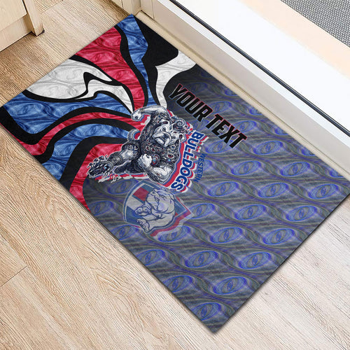 Personalised Western Bulldogs Rubber Doormat Trippy Psychedelic Abstract Art Mascot Football Fans
