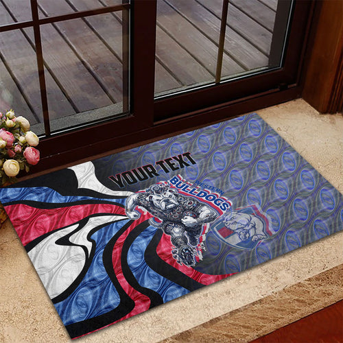 Personalised Western Bulldogs Rubber Doormat Trippy Psychedelic Abstract Art Mascot Football Fans