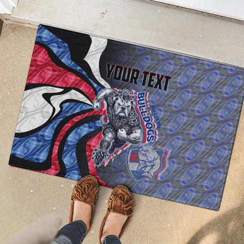 Personalised Western Bulldogs Rubber Doormat Trippy Psychedelic Abstract Art Mascot Football Fans