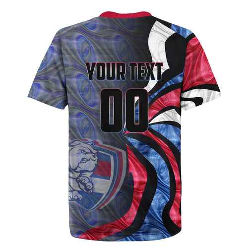 Personalised Western Bulldogs Rugby Jersey Trippy Psychedelic Abstract Art Mascot Football Fans