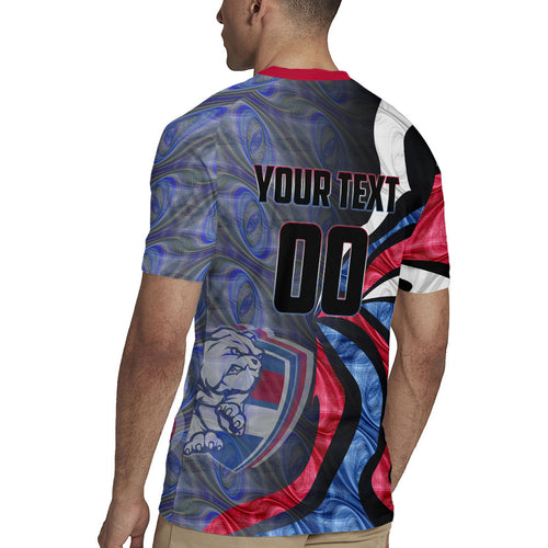 Personalised Western Bulldogs Rugby Jersey Trippy Psychedelic Abstract Art Mascot Football Fans