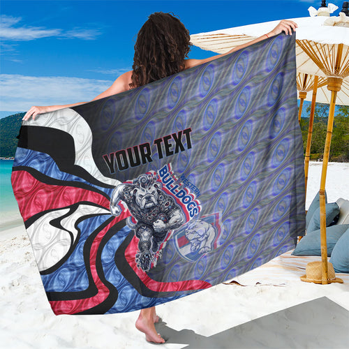 Personalised Western Bulldogs Sarong Trippy Psychedelic Abstract Art Mascot Football Fans