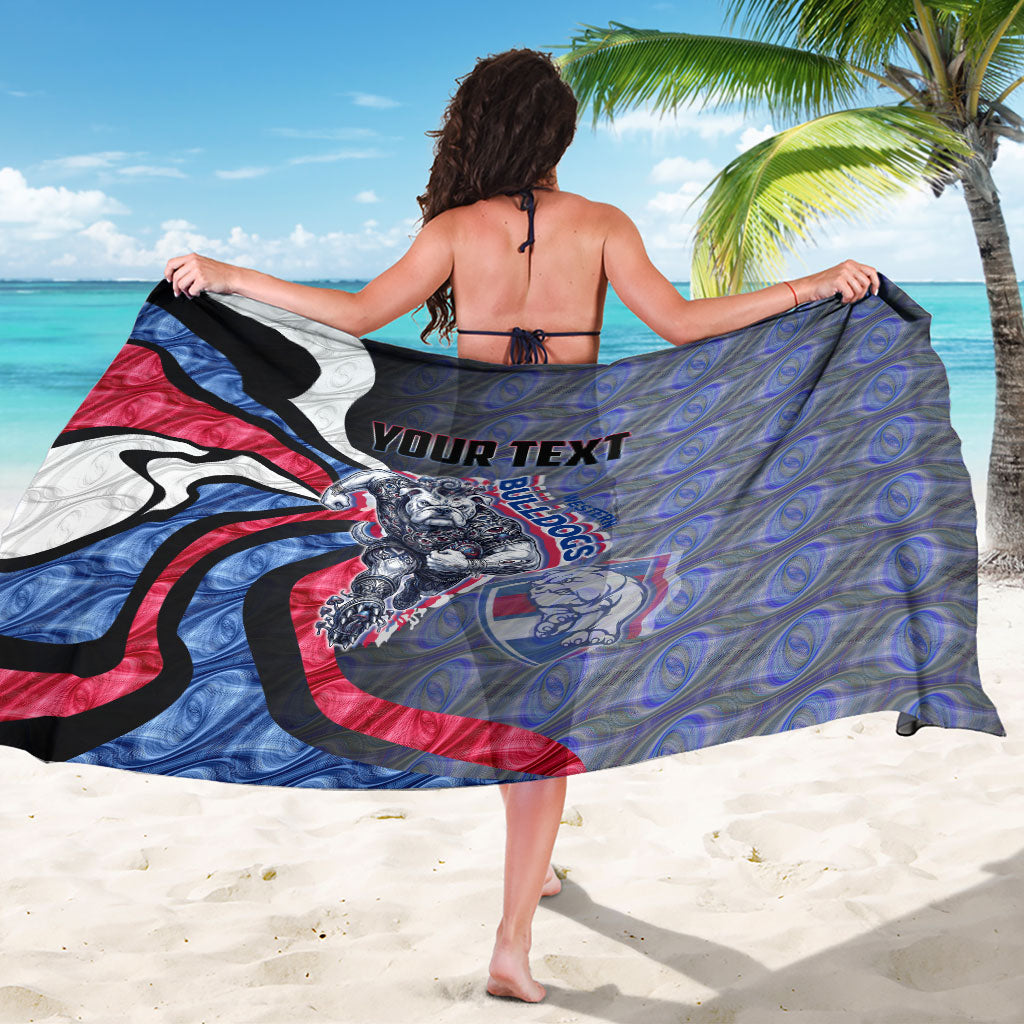 Personalised Western Bulldogs Sarong Trippy Psychedelic Abstract Art Mascot Football Fans