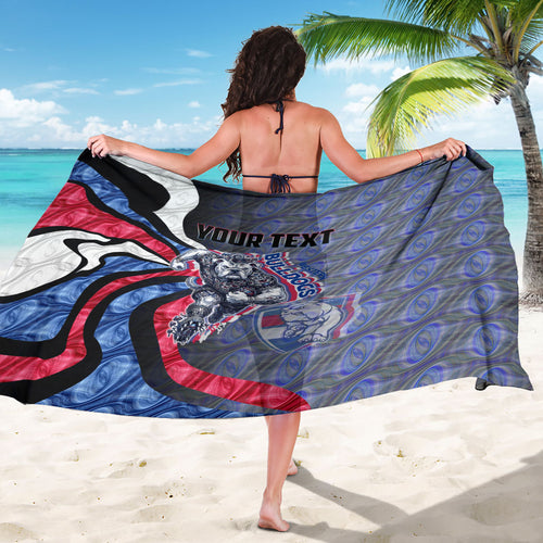 Personalised Western Bulldogs Sarong Trippy Psychedelic Abstract Art Mascot Football Fans