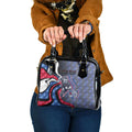 Personalised Western Bulldogs Shoulder Handbag Trippy Psychedelic Abstract Art Mascot Football Fans