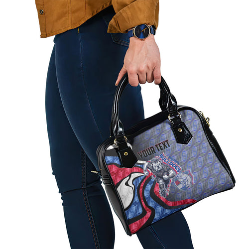 Personalised Western Bulldogs Shoulder Handbag Trippy Psychedelic Abstract Art Mascot Football Fans