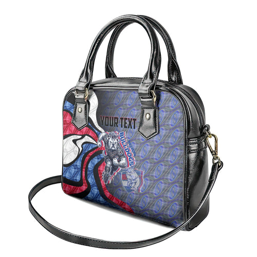 Personalised Western Bulldogs Shoulder Handbag Trippy Psychedelic Abstract Art Mascot Football Fans