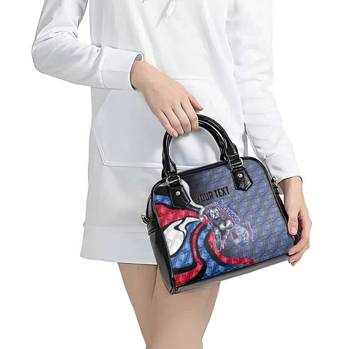 Personalised Western Bulldogs Shoulder Handbag Trippy Psychedelic Abstract Art Mascot Football Fans