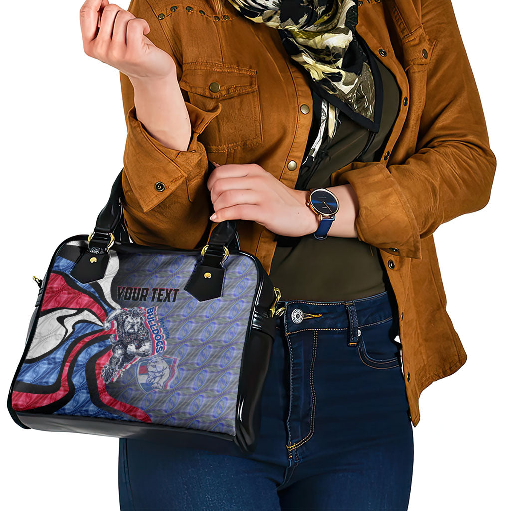 Personalised Western Bulldogs Shoulder Handbag Trippy Psychedelic Abstract Art Mascot Football Fans