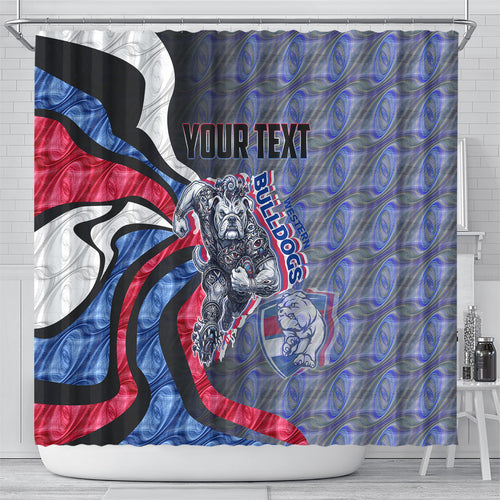 Personalised Western Bulldogs Shower Curtain Trippy Psychedelic Abstract Art Mascot Football Fans