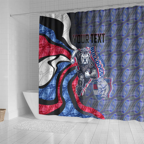 Personalised Western Bulldogs Shower Curtain Trippy Psychedelic Abstract Art Mascot Football Fans