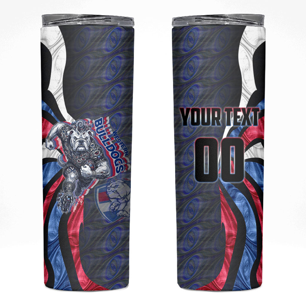 Personalised Western Bulldogs Skinny Tumbler Trippy Psychedelic Abstract Art Mascot Football Fans