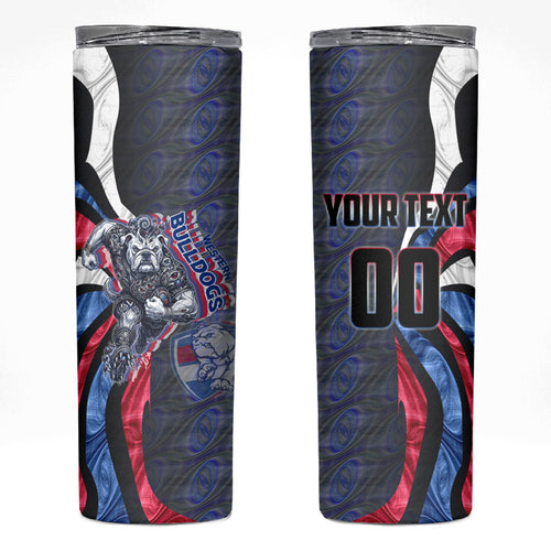 Personalised Western Bulldogs Skinny Tumbler Trippy Psychedelic Abstract Art Mascot Football Fans