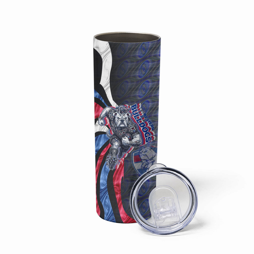 Personalised Western Bulldogs Skinny Tumbler Trippy Psychedelic Abstract Art Mascot Football Fans