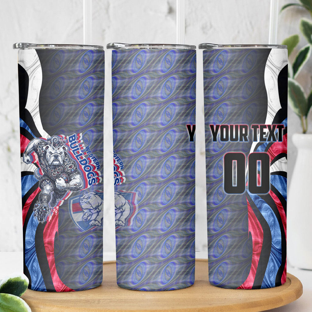 Personalised Western Bulldogs Skinny Tumbler Trippy Psychedelic Abstract Art Mascot Football Fans