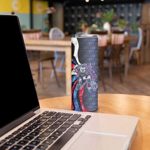 Personalised Western Bulldogs Skinny Tumbler Trippy Psychedelic Abstract Art Mascot Football Fans