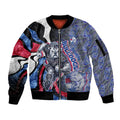 Personalised Western Bulldogs Sleeve Zip Bomber Jacket Trippy Psychedelic Abstract Art Mascot Football Fans