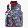 Personalised Western Bulldogs Sleeveless Puffer Jacket Trippy Psychedelic Abstract Art Mascot Football Fans