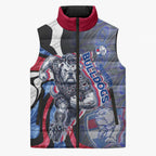 Personalised Western Bulldogs Sleeveless Puffer Jacket Trippy Psychedelic Abstract Art Mascot Football Fans