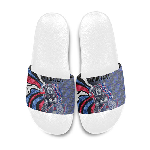 Personalised Western Bulldogs Slide Sandals Trippy Psychedelic Abstract Art Mascot Football Fans
