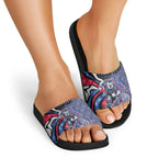 Personalised Western Bulldogs Slide Sandals Trippy Psychedelic Abstract Art Mascot Football Fans