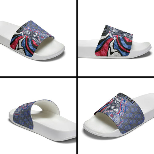 Personalised Western Bulldogs Slide Sandals Trippy Psychedelic Abstract Art Mascot Football Fans
