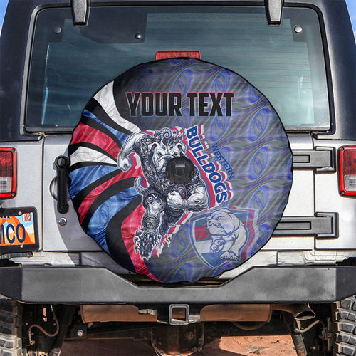 Personalised Western Bulldogs Spare Tire Cover Trippy Psychedelic Abstract Art Mascot Football Fans