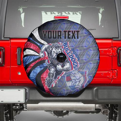 Personalised Western Bulldogs Spare Tire Cover Trippy Psychedelic Abstract Art Mascot Football Fans