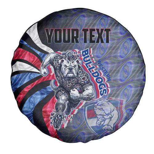 Personalised Western Bulldogs Spare Tire Cover Trippy Psychedelic Abstract Art Mascot Football Fans
