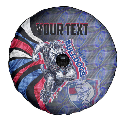 Personalised Western Bulldogs Spare Tire Cover Trippy Psychedelic Abstract Art Mascot Football Fans