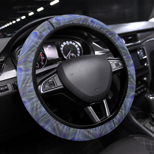 Western Bulldogs Steering Wheel Cover Trippy Psychedelic Abstract Art Mascot Football Fans