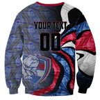 Personalised Western Bulldogs Sweatshirt Trippy Psychedelic Abstract Art Mascot Football Fans