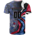 Personalised Western Bulldogs T Shirt Trippy Psychedelic Abstract Art Mascot Football Fans