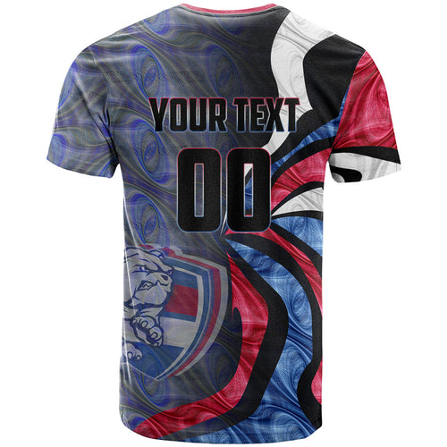Personalised Western Bulldogs T Shirt Trippy Psychedelic Abstract Art Mascot Football Fans