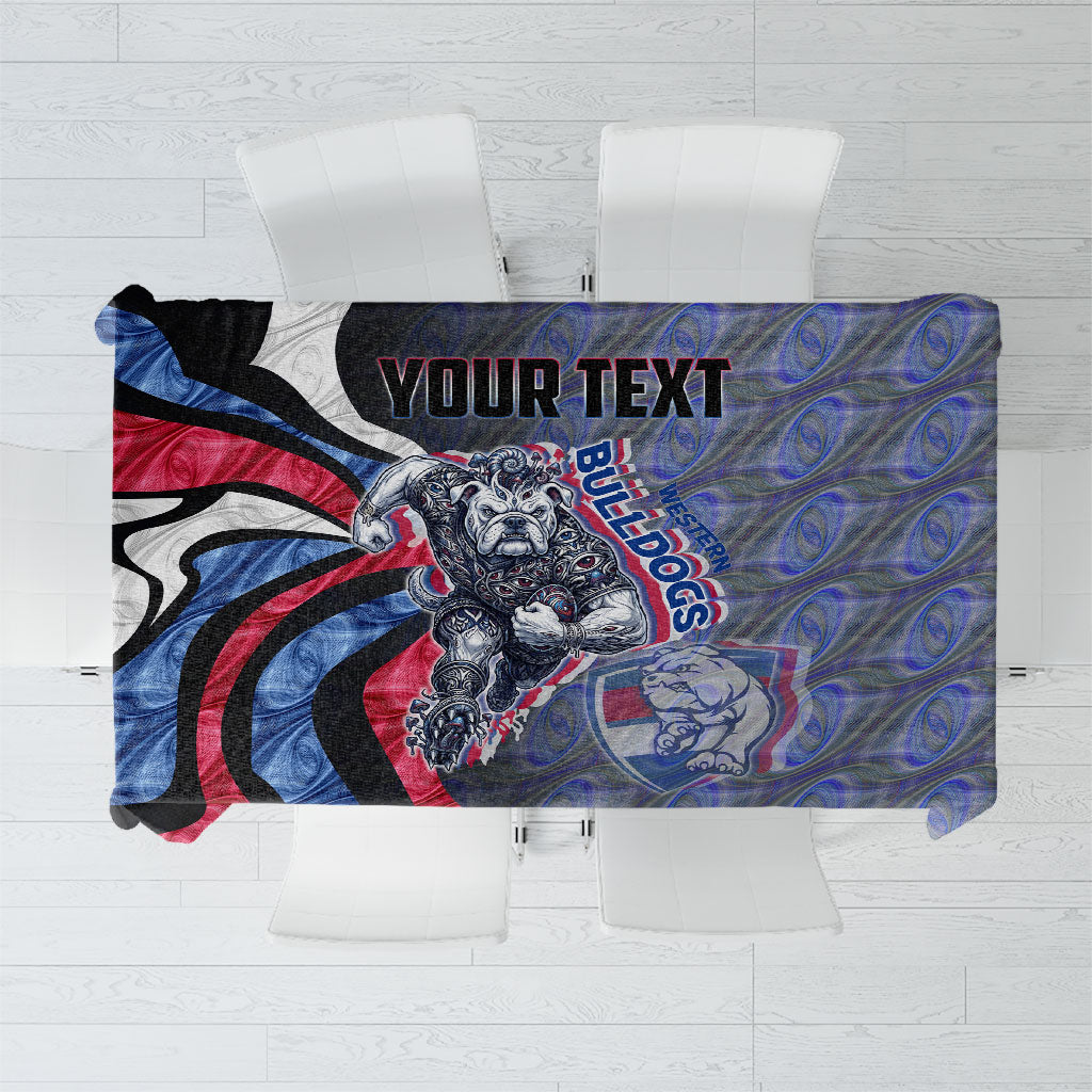 Personalised Western Bulldogs Tablecloth Trippy Psychedelic Abstract Art Mascot Football Fans