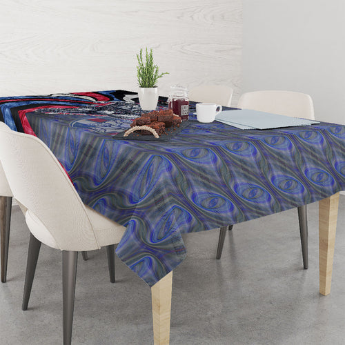 Personalised Western Bulldogs Tablecloth Trippy Psychedelic Abstract Art Mascot Football Fans