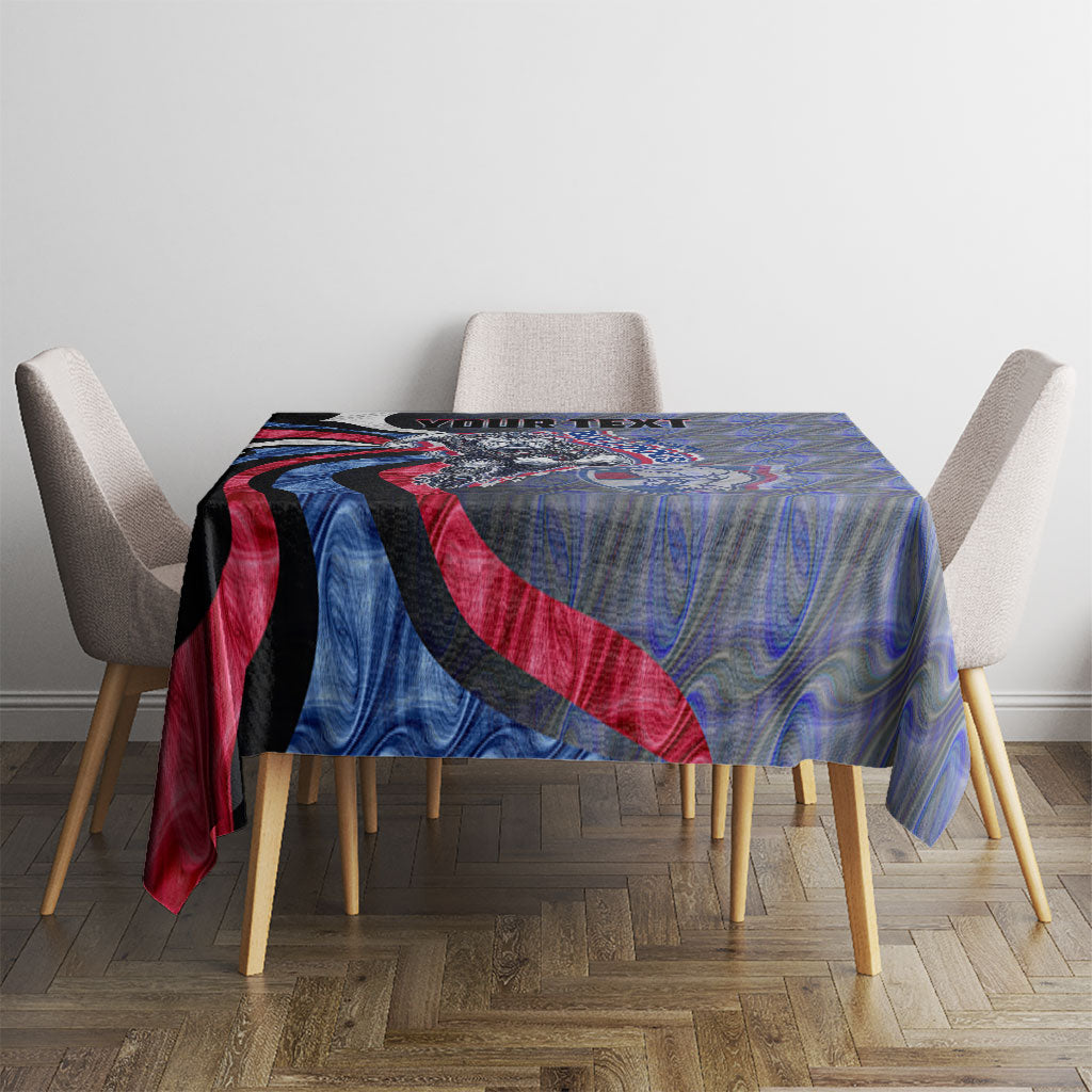 Personalised Western Bulldogs Tablecloth Trippy Psychedelic Abstract Art Mascot Football Fans