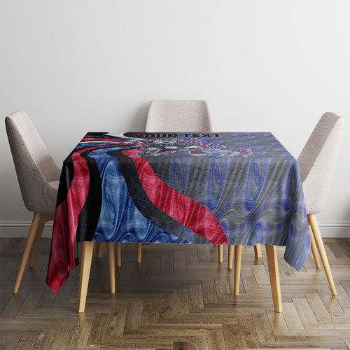 Personalised Western Bulldogs Tablecloth Trippy Psychedelic Abstract Art Mascot Football Fans