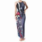 Personalised Western Bulldogs Tank Maxi Dress Trippy Psychedelic Abstract Art Mascot Football Fans