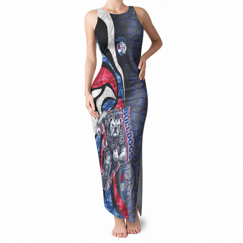 Personalised Western Bulldogs Tank Maxi Dress Trippy Psychedelic Abstract Art Mascot Football Fans