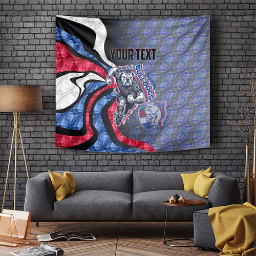 Personalised Western Bulldogs Tapestry Trippy Psychedelic Abstract Art Mascot Football Fans