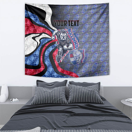 Personalised Western Bulldogs Tapestry Trippy Psychedelic Abstract Art Mascot Football Fans