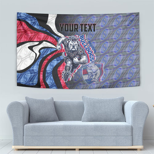 Personalised Western Bulldogs Tapestry Trippy Psychedelic Abstract Art Mascot Football Fans